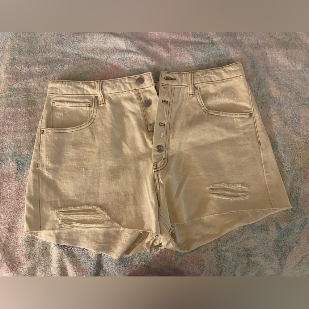 Wild Fable Cream Cutoff High Rise Shorts